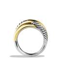 Labyrinth Triple-Loop Ring with Gold