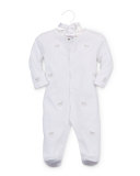 Rocking Horse Pima Footie Pajamas, White, Size 3-9 Months
