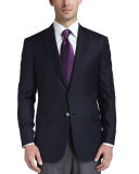 Wool Twill  Blazer, Navy 