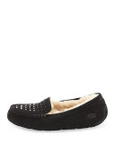 Ansley Pearly Suede Slipper, Black