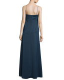 Spaghetti Strap Asymmetric Gown 