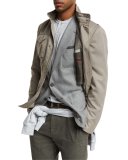 Brushed Nylon Field Jacket, Taupe