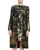 Long-Sleeve Snap-Front Coat, Gold