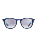 Men's Plimsoul Round Sunglasses, Cobalt/Silver