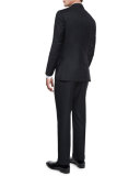 Satin Peak-Lapel One-Button Wool Tuxedo, Black