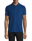Stretch-Cotton Polo Shirt, Blue