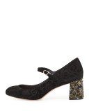 Renee Brocade Mary Jane Pump, Baroque Black