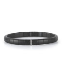 Matte Black Ceramic & 18K White Gold Bracelet with Diamonds, 0.07 tdcw