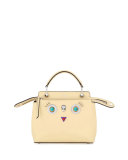 Faces Dotcom Small Vitello Satchel Bag, Yellow