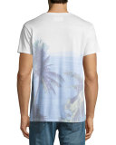 Paraiso Palm Tree Pocket T-Shirt, Blue