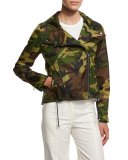 Hero Hooded Cropped Camo Jacket, Olive