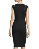 Desert Willow Sleeveless Sheath Dress, Black
