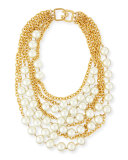 Multistrand Simulated-Pearl Necklace