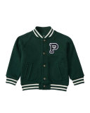 Fleece Baseball Jacket, Green, Size 9-24 Months