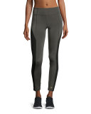 Colorblocked High-Rise Leggings, Gray/Black
