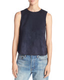 Cropped Lamb Suede Shell