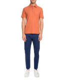 Cotton-Silk Polo Shirt, Orange