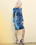 Long-Sleeve Printed Jersey Dress 
