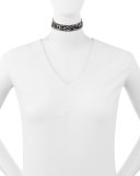 Leopard-Print Chiffon Necklace, White Pattern