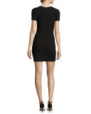 Manhattan Fitted Short-Sleeve Mini Dress