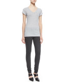 Skinny Ponte Ski Pants, Charcoal