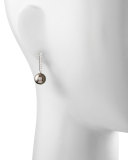 Gray South Sea Pearl & Diamond Bar Drop Earrings