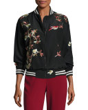 Lila Embroidered Bomber Jacket, Multicolor