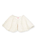 Faux-Fur Capelet, Cream, Size 2-6X