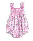 Parisian Summer Smocked Bubble Playsuit, Pink, Size 3-18 Months