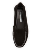 Speed Suede Moccasin Flat, Black