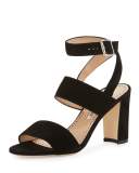 Khanstrap Suede Chunky-Heel Sandal