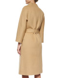 Double-Faced Belted Wrap Coat, Camel