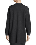 Sleek Blur Long Cardigan, Charcoal
