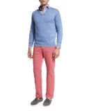 Lightweight Wool-Linen V-Neck Sweater