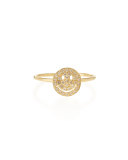 14k Gold Happy Face Diamond Ring, Size 6.5