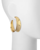 Hammered Brass Graduated Hoop Earrings