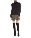 Asa Ribbed Cashmere Turtleneck Sweater, Black