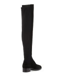 Caitlin Stretch Suede Over-the-Knee Boot, Black