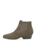 Knack Mesh-Panel Nubuck Bootie, Graphite