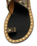 Jools Studded Ankle-Wrap Sandal, Bronze