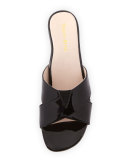 Obert Patent Crisscross Mule Sandal, Black
