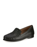 Pinch Woven Leather Loafer, Black