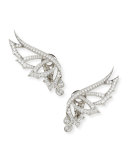 Magnipheasant Pave Diamond Wing Stud Earrings