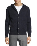 Cashmere Donegal Hooded Cardigan, Navy