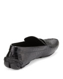 Stamped Croc Loafer, Black