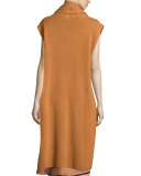 Long Cashmere Shawl-Collar Vest, Copper
