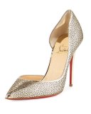 Galu Half-d'Orsay 100mm Red Sole Pump, Gold