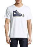 8-Bit Sneaker Graphic T-Shirt, White/Navy