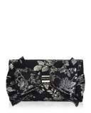 Beekman Brocade Bow Evening Clutch Bag, Black/Silver