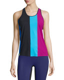 Colorblock Racer Sport Tank, Berry